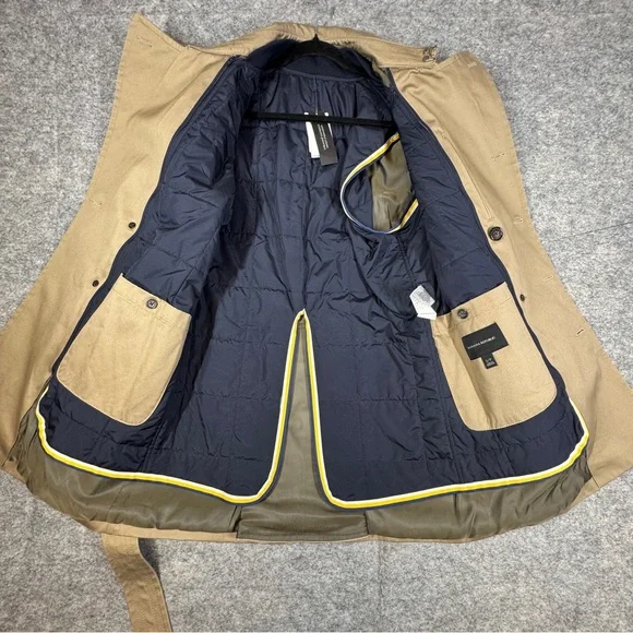 Banana Republic Classic Double Breasted Trench Coat Khaki Size S Quiet Luxury - Picture 11 of 16